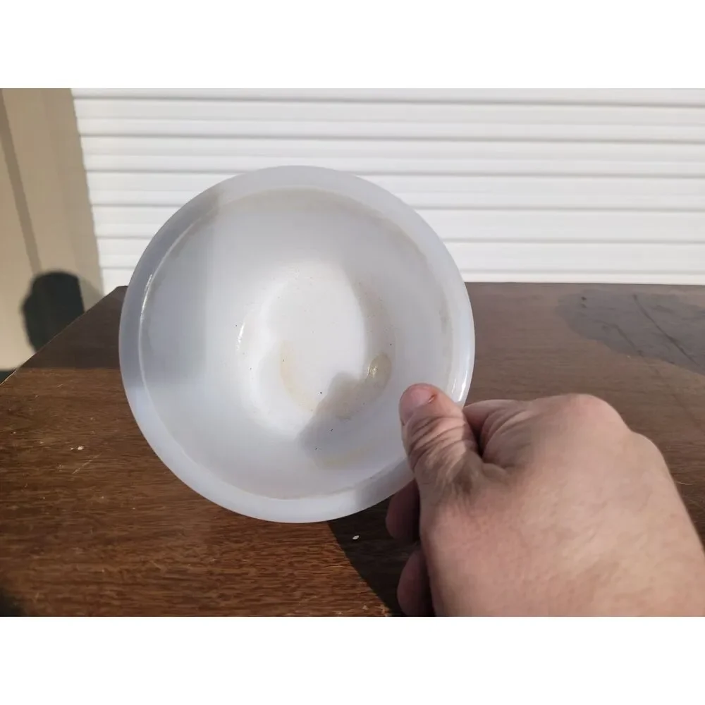 Vintage Opaque White Milk Glass Candy Dish & Tapered Nesting Bowl Set